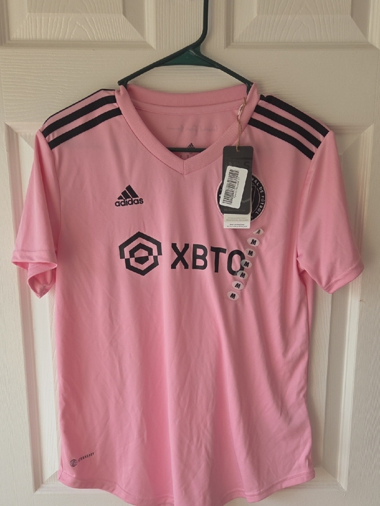 adidas Tops - NWT Adidas MLS Inter Miami FC LIONEL MESSI Pink Jersey Sz M Soccer Futbol